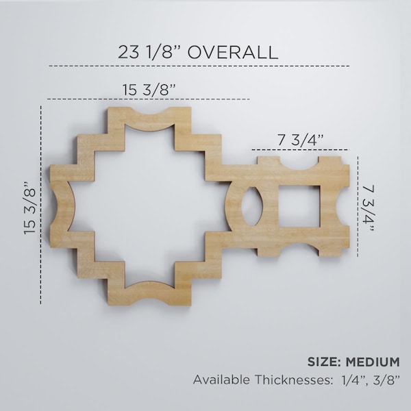 Medium Cordova Decorative Fretwork Wood Wall Panels, Wood (Paint Grade), 23 1/8W X 15 3/8H X 3/8T